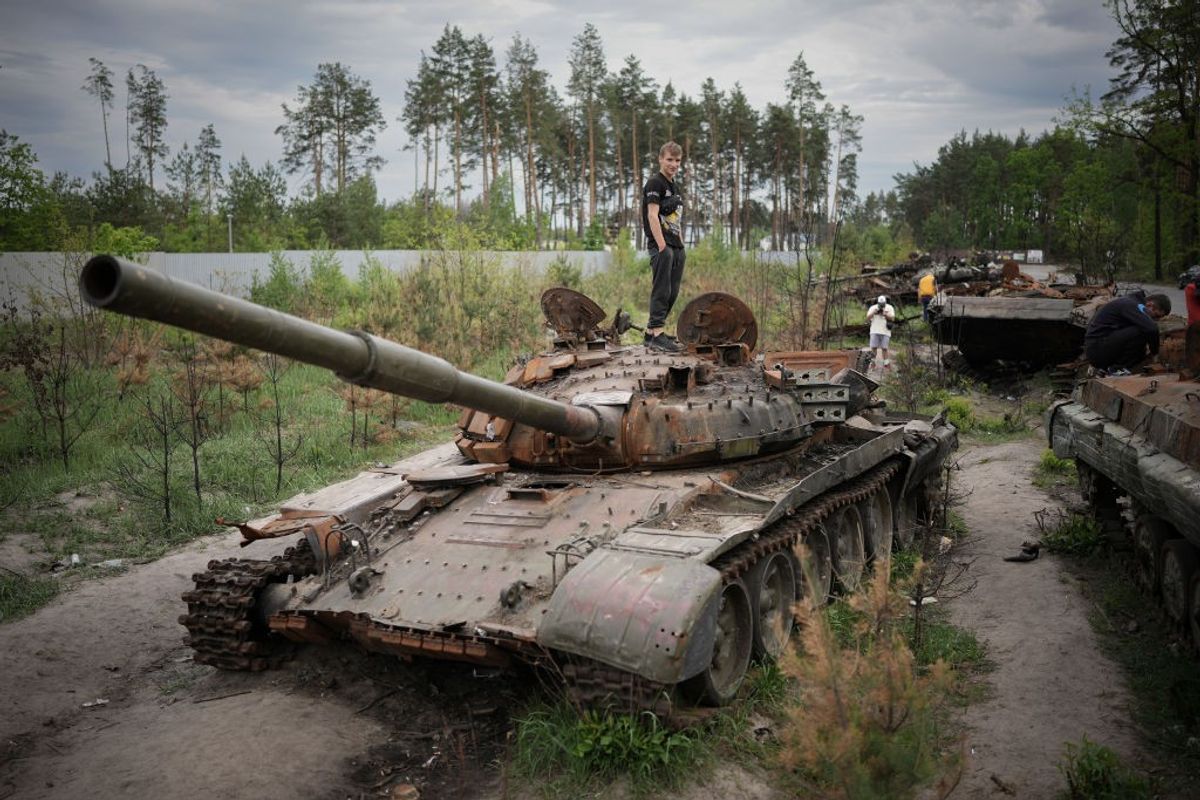 Destroyed Russian tanks in Ukraine