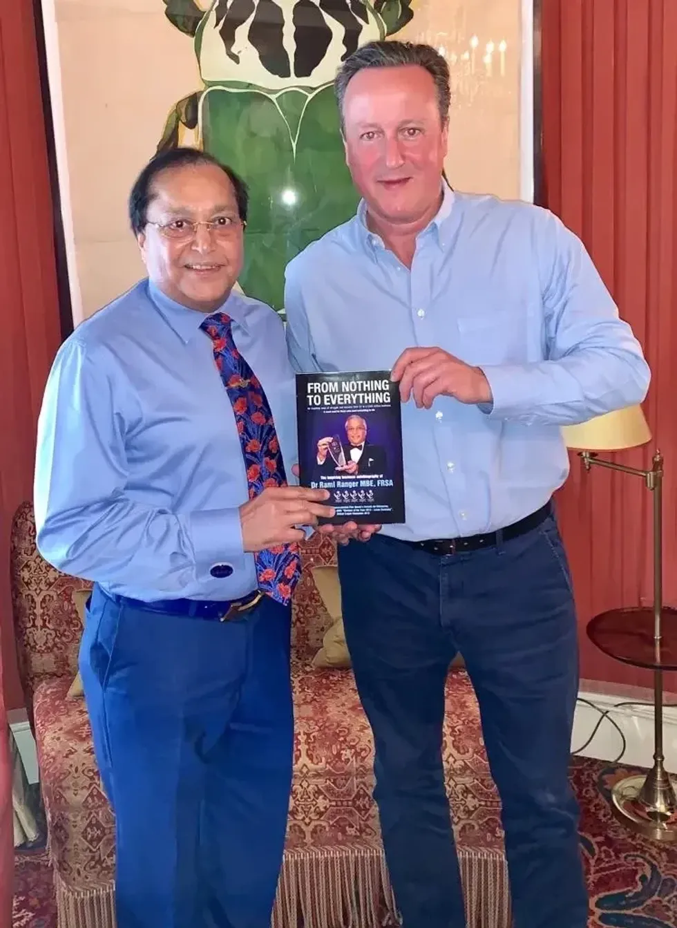 Dr Rami Ranger with David Cameron