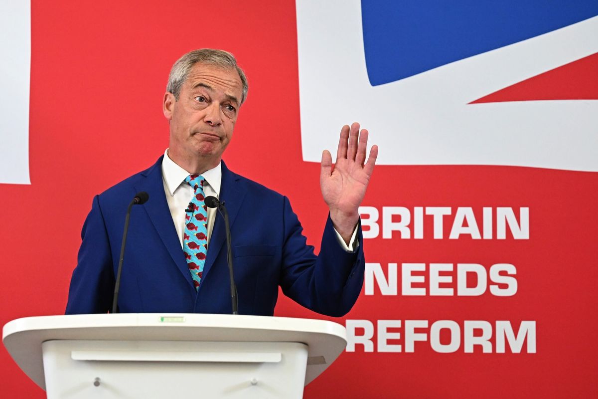 Man throws objects at Nigel Farage during campaign tour