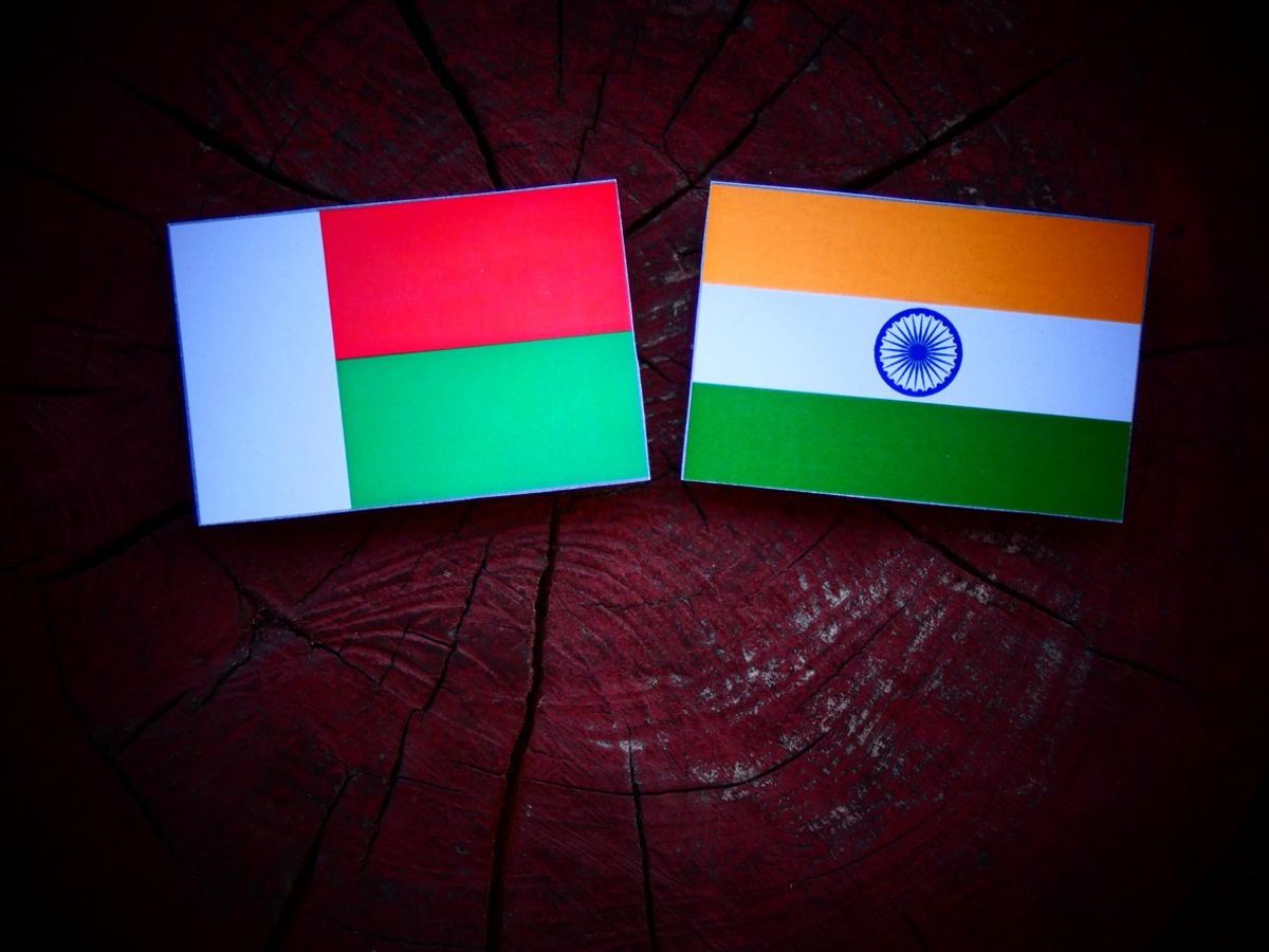 Flags of Madagascar and India