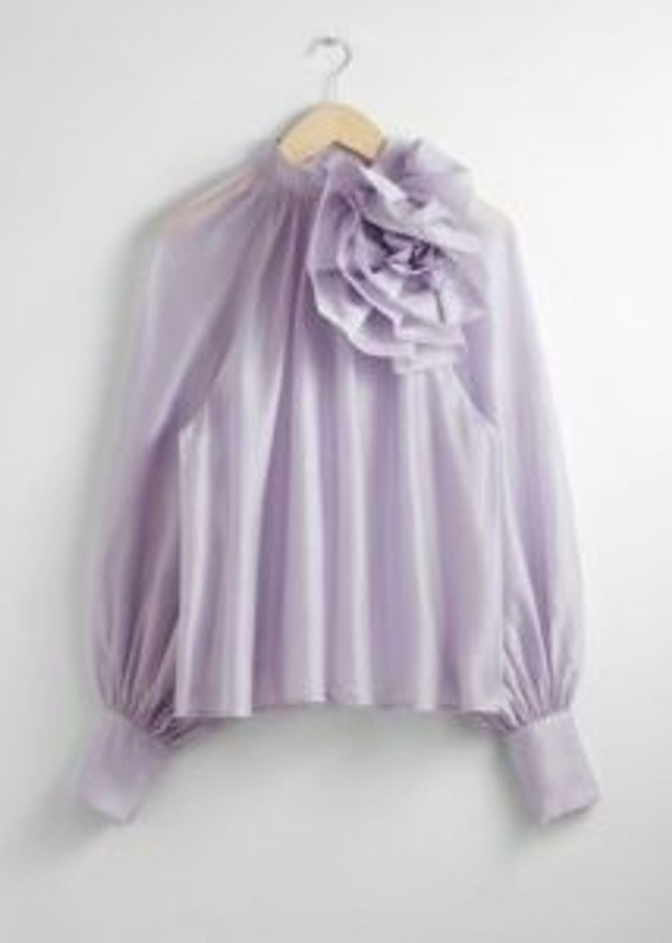 Floral Fabrics Sheer Rose Applique Blouse Other Stories 135