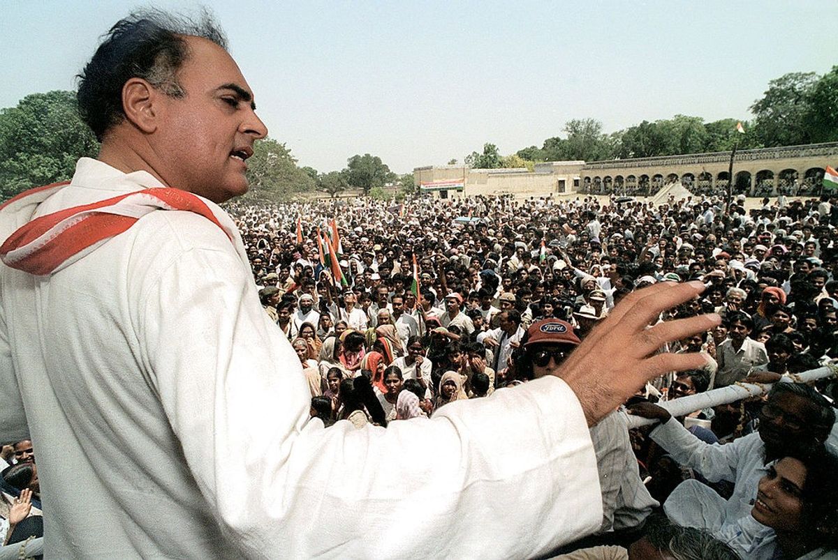 Former Indian prime minister Rajiv Gandhi