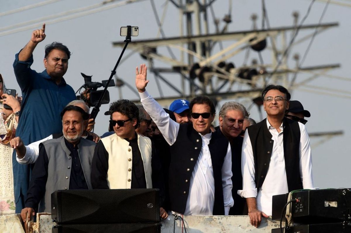 Former Pakistan PM Imran Khan at a rally