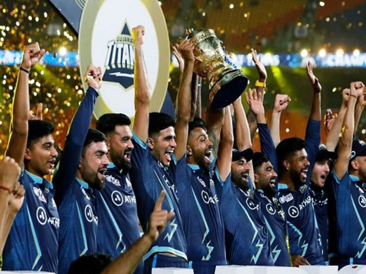 Gujarat Titans players after winning IPL 2022