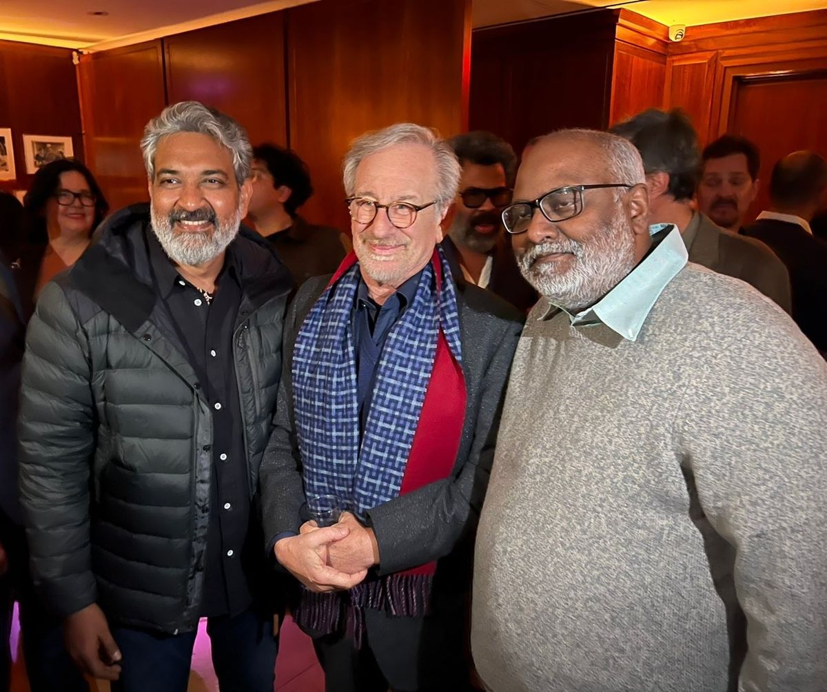 SS Rajamouli overjoyed as he meets ‘god’ Steven Spielberg