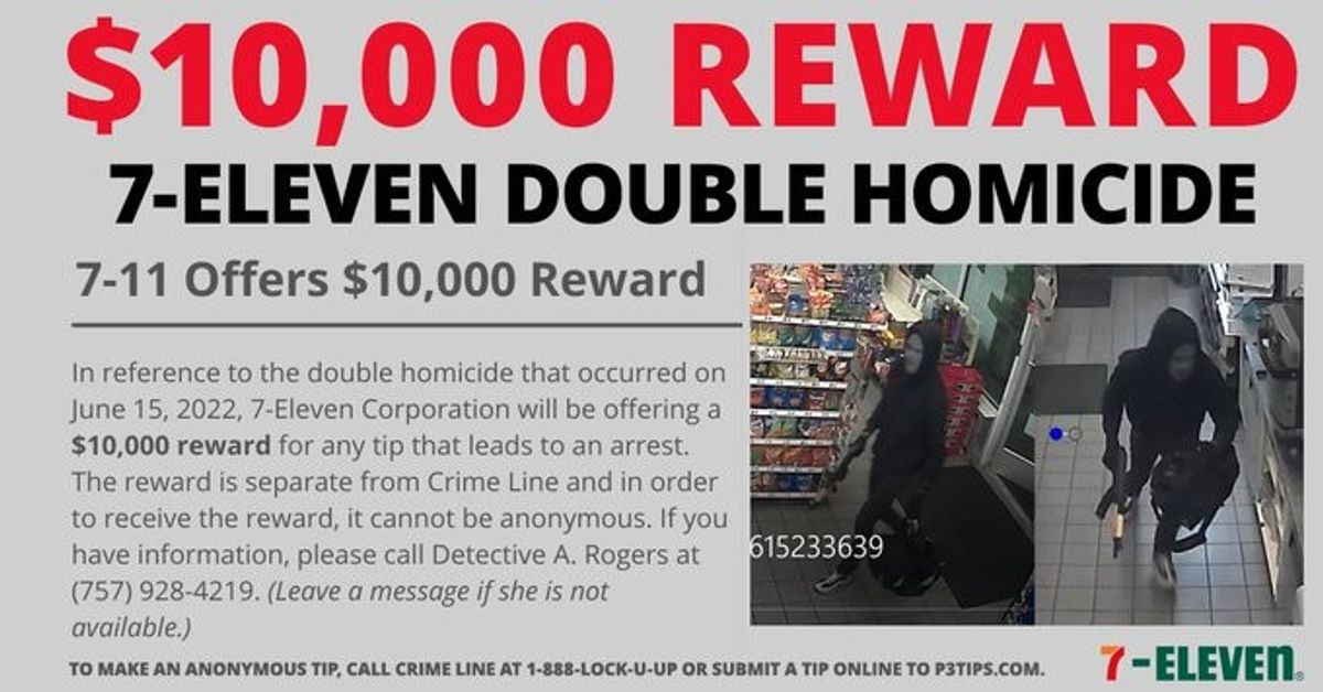 $10,000 reward offered for information on double homicide inside Newport News store: 7-Eleven