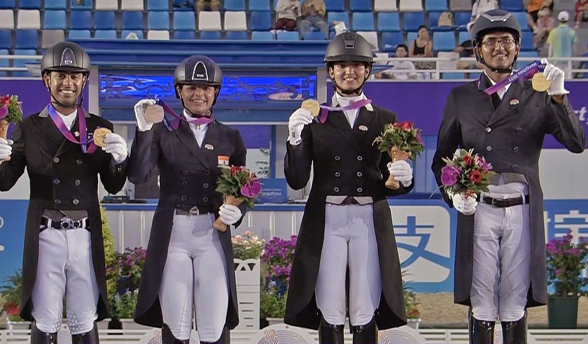 Indian dressage team wins historic Asian Games gold medal