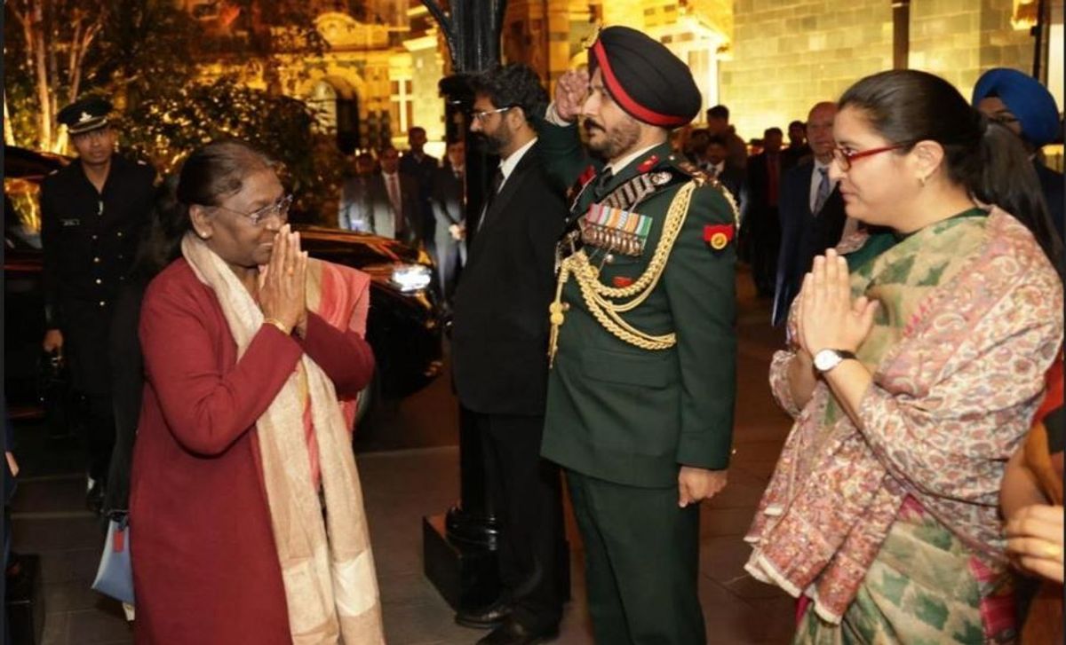 Indian President Murmu arrives in London to attend funeral of Queen Elizabeth II