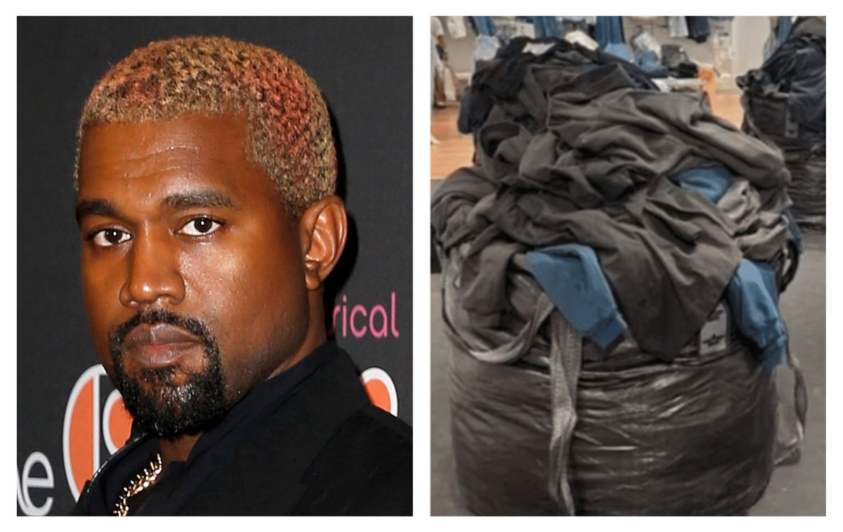 Kanye West trolled online for using trash bags to display new Yeezy Gap collection