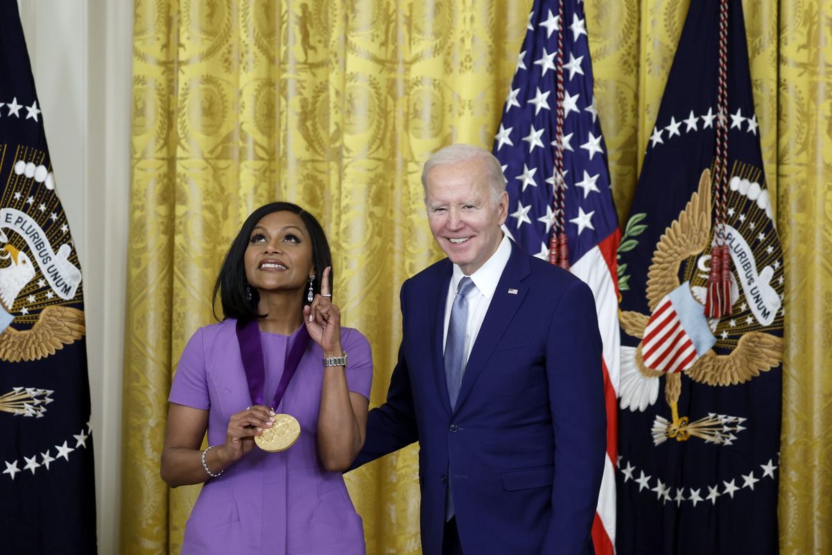 Joe Biden presents 2021 National Humanities Medal to Mindy Kaling