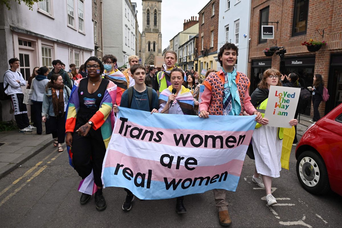 Trans rights activists stage protest in Oxford against feminist academic