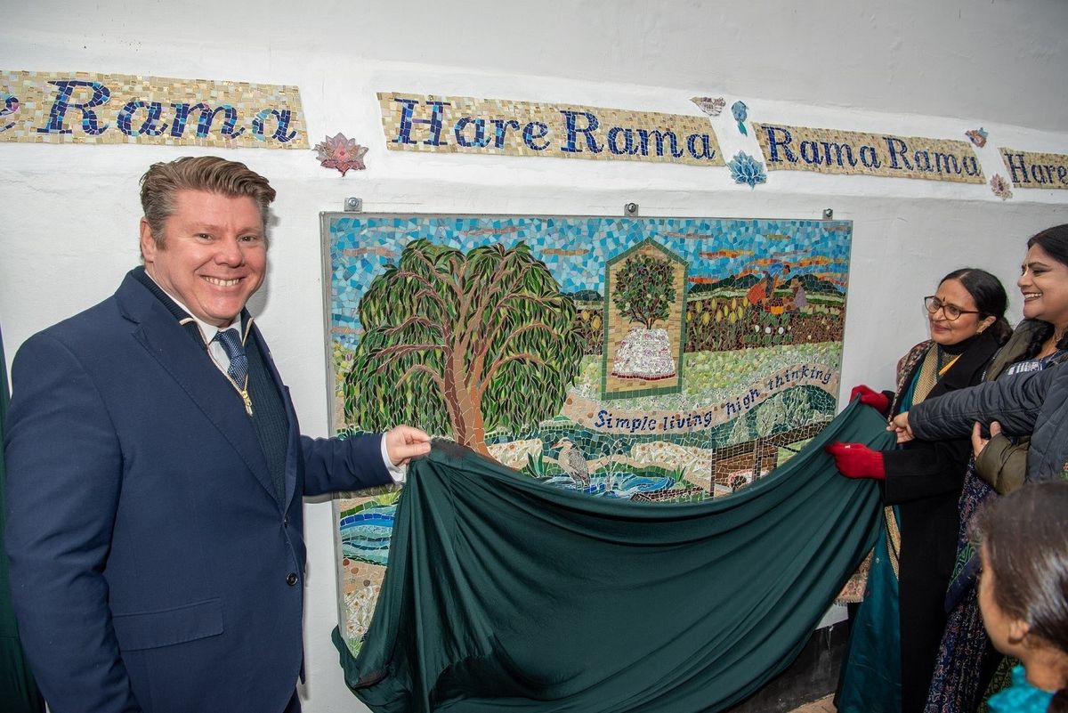 Bhaktivedanta Manor unveils special mosaic for 50th anniversary celebration