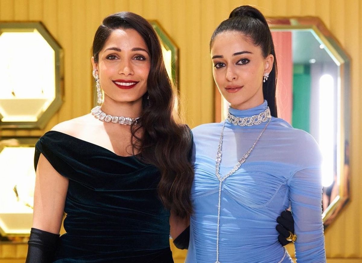 Ananya Panday poses with Freida Pinto