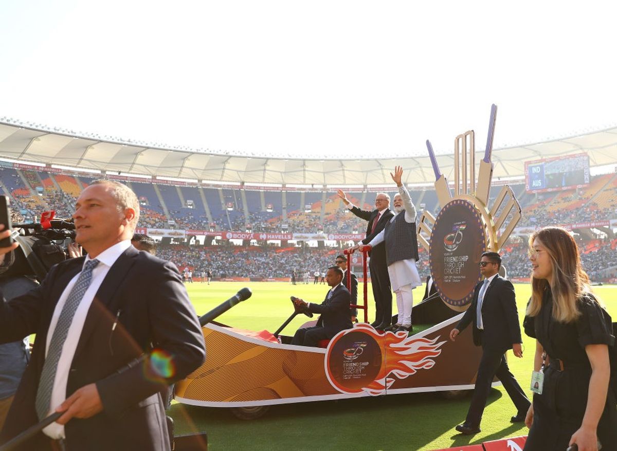 Modi, Australian premier Albanese take lap of honour at stadium ahead of fourth test