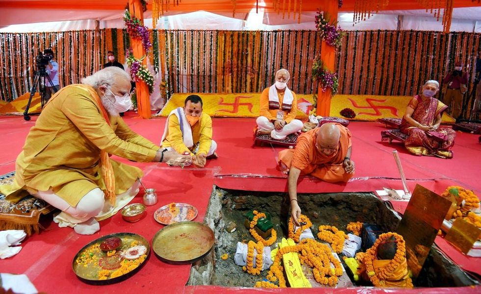 Wait of centuries is over, Modi says, as Ram temple construction begins