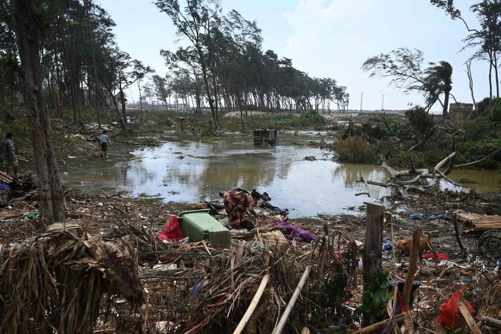 Huge swathes of farm land swamped in eastern India after cyclone Yaas