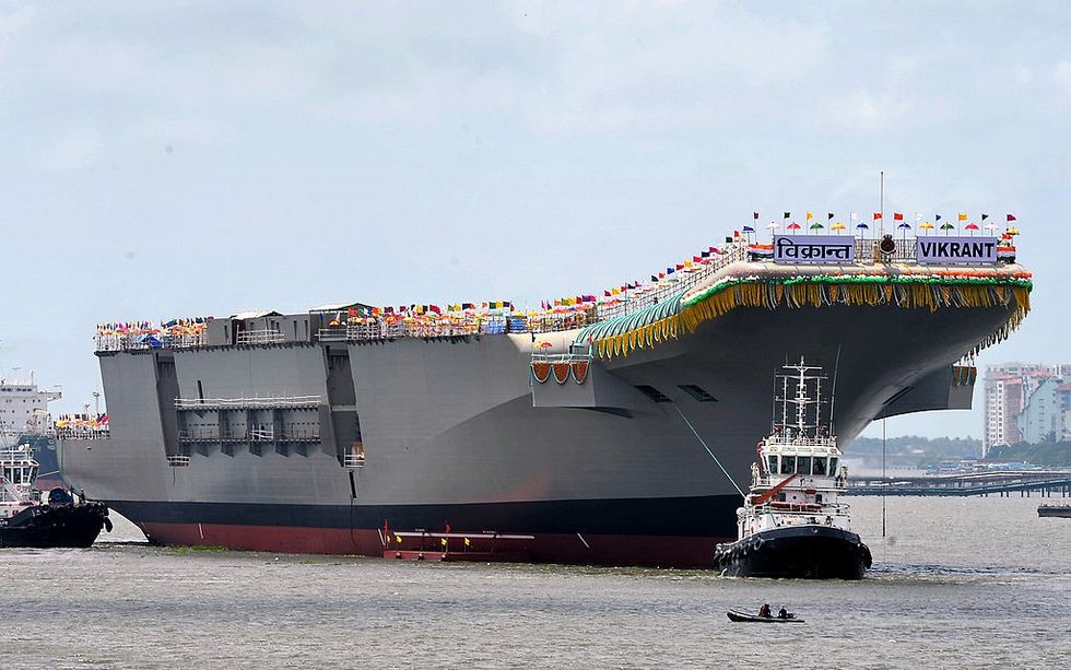 India's first home-made aircraft carrier INS Vikrant starts sea trials