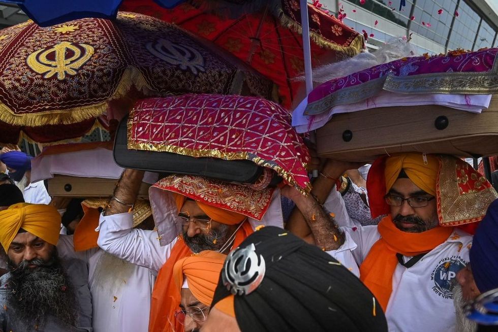 Sikh religious text flown out of Kabul to India