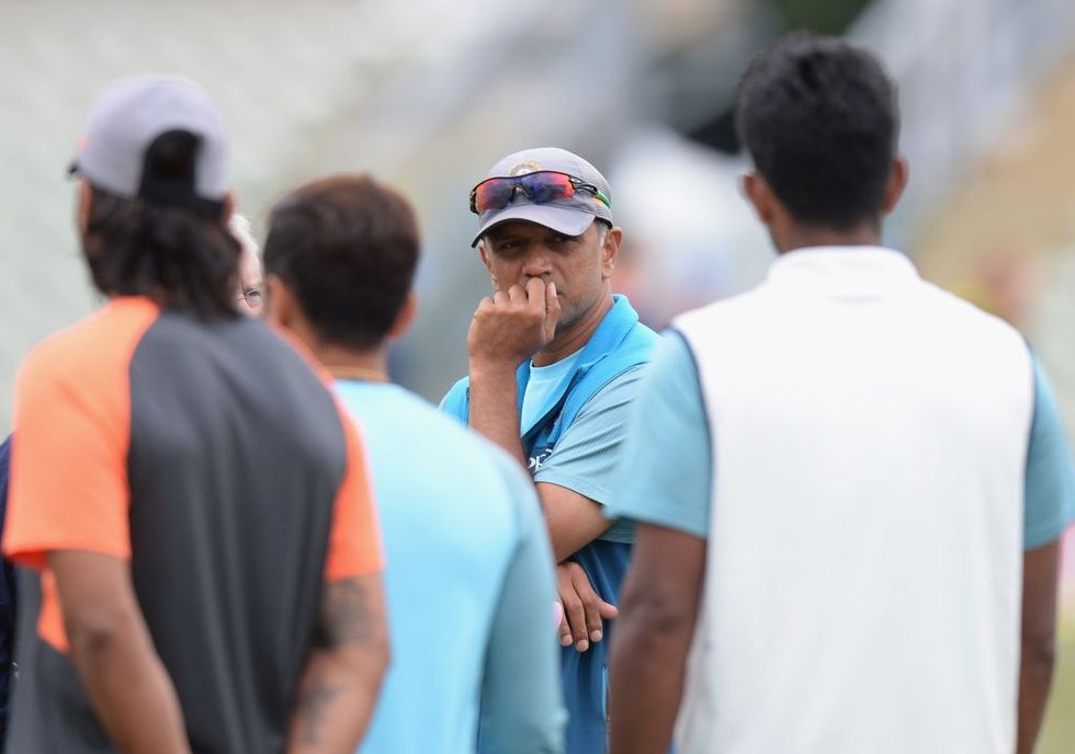 Coach Dravid hits Team India nets ahead of NZ T20Is