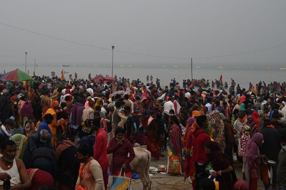 Hindu festival amid Covid: Drones spray holy water on devotees