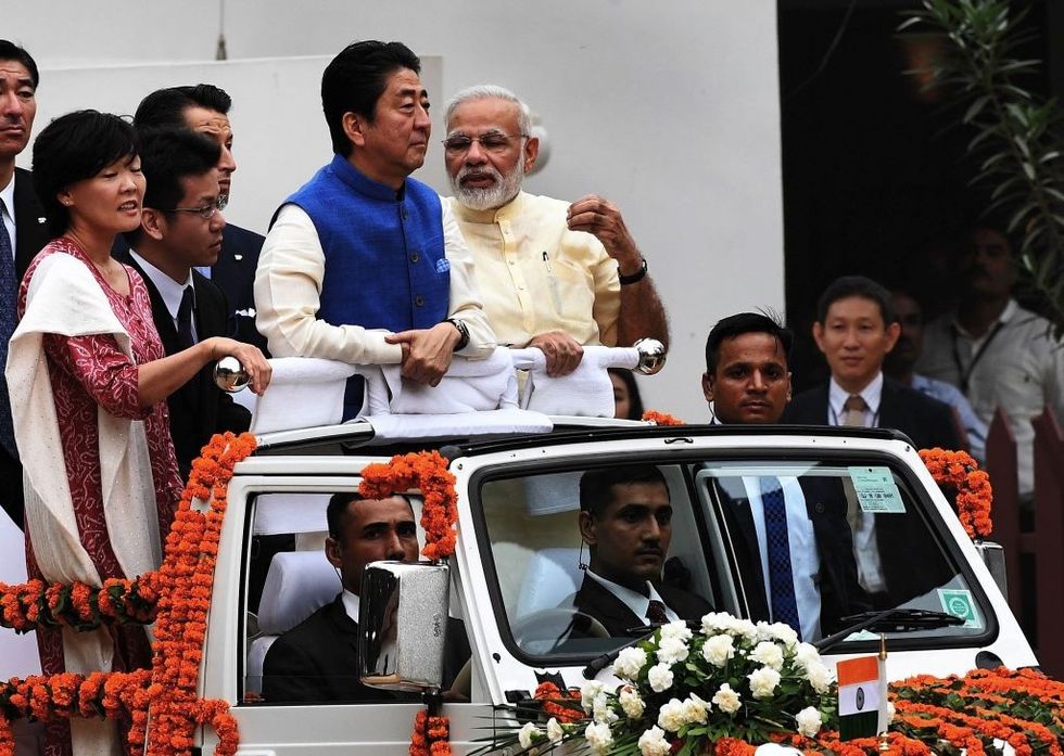 When Shinzo Abe inaugurated bullet train project, did road show in open jeep in Gujarat