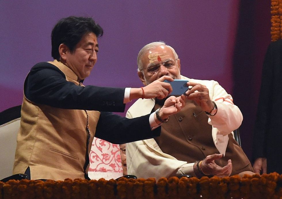 When Shinzo Abe appreciated an Indian businessman's gift -- a golden beige jacket