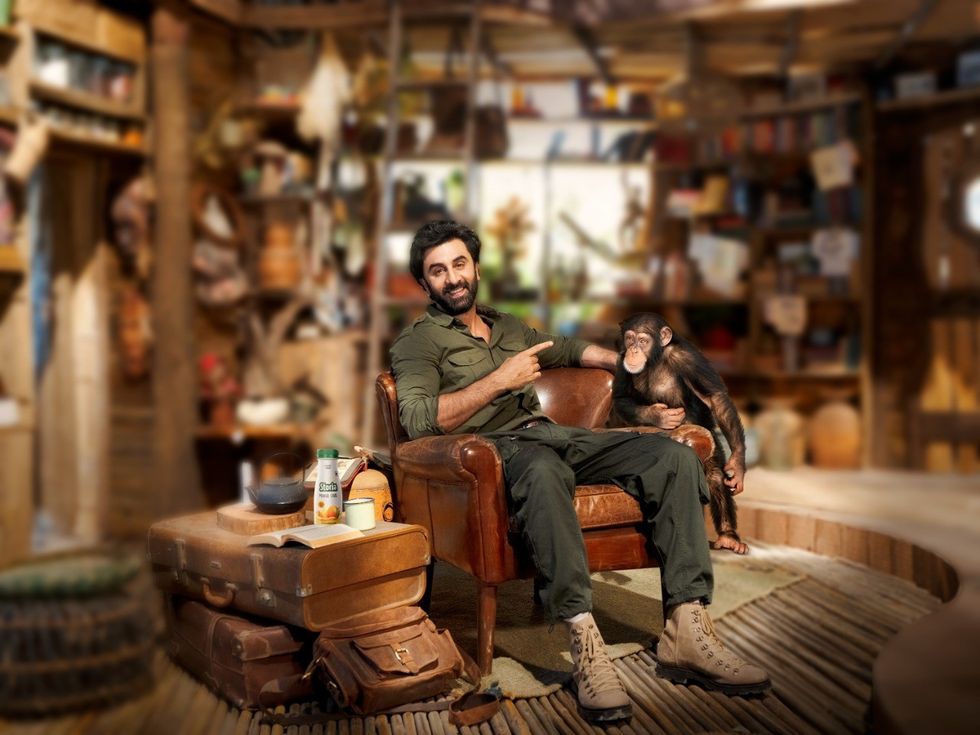 Ranbir Kapoor strikes a pose with a chimpanzee in new viral photos; is he hinting at a new project?
