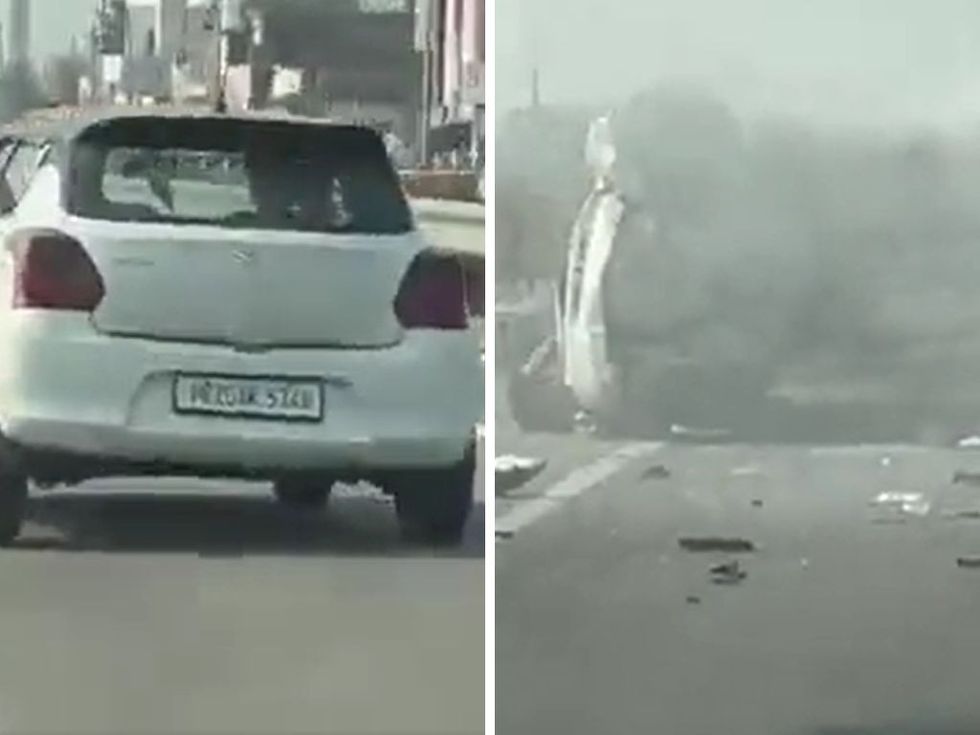 India's unsafe roads: WATCH car stunt on national highway going horribly wrong, vehicle rams into divider, flies off