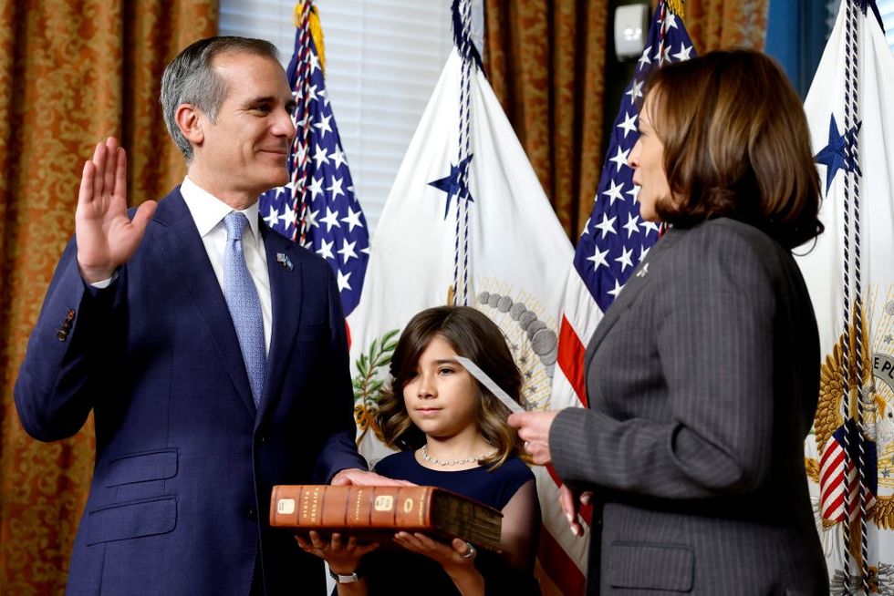 Finally, US has an ambassador to India as Eric Garcetti sworn in by vice president Harris