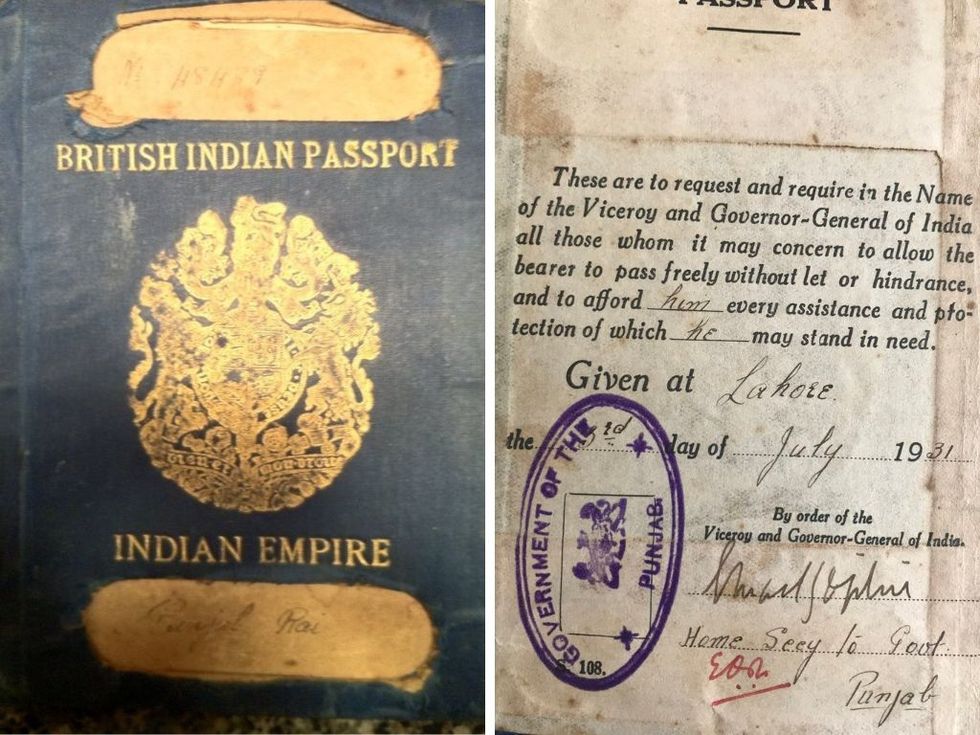Twitter stunned as man shares late grandfather's 'British Indian passport' issued in Lahore in 1931