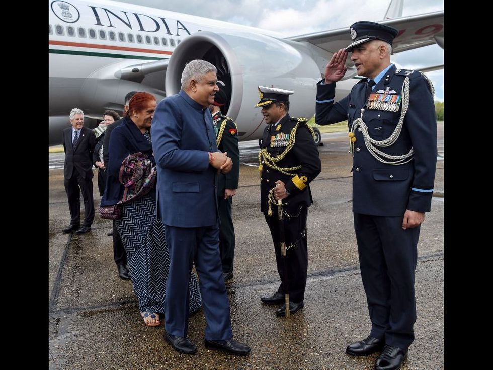 India vice president Dhankhar arrives in UK for King Charles III Coronation