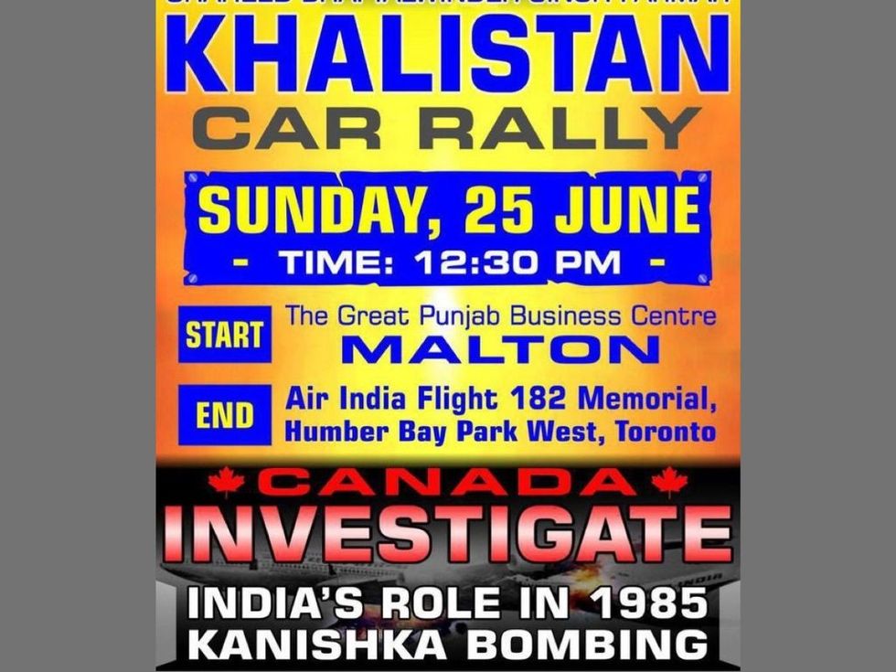 Pro-Khalistan rally posters glorifying 1985 Indian plane bombing accused go up in Canada