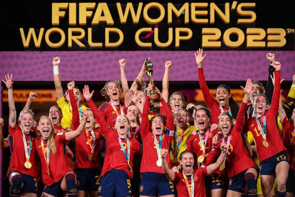 Captain Olga Carmona scores against England to give Spain maiden women's football world cup