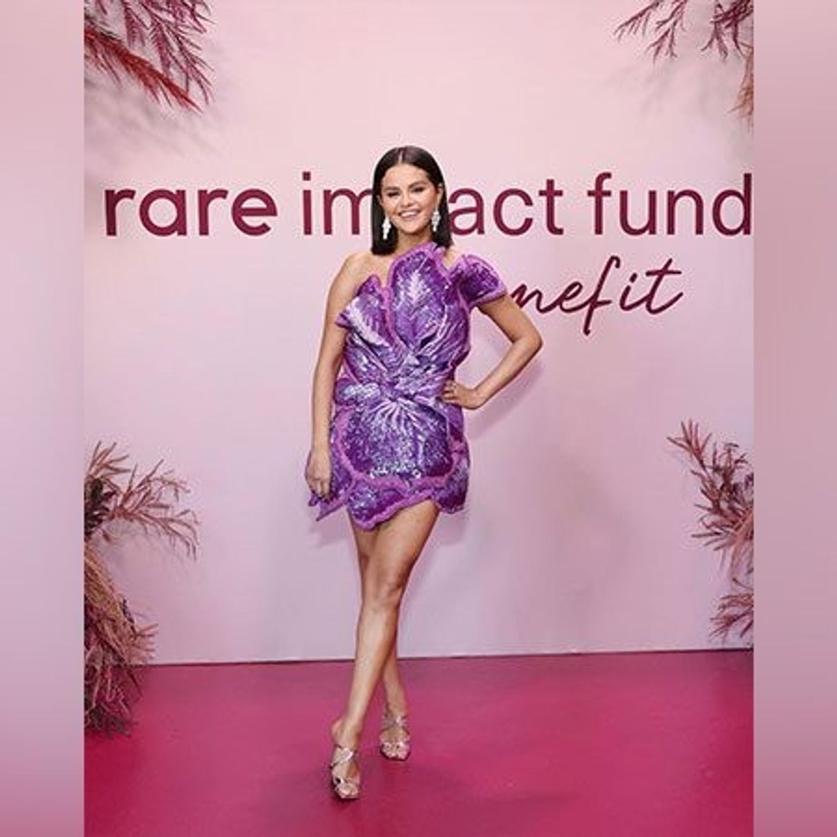 selena gomez dress purple Selena Gomez At Golden Globes 2023 In Purple Valentino Dress: Photos Hollywood Life