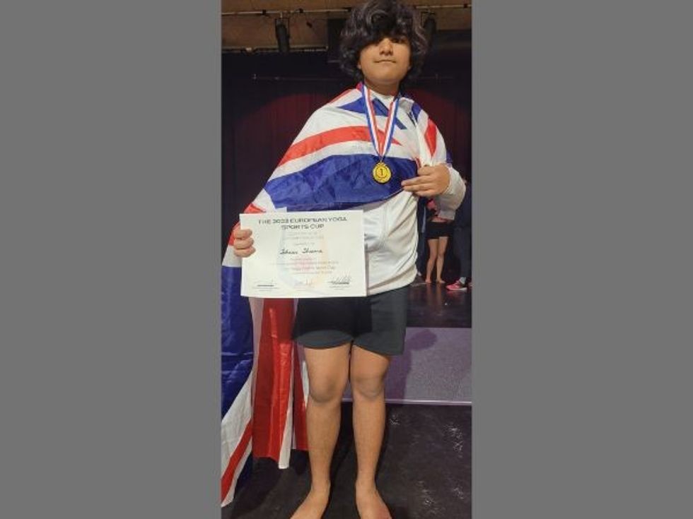 British-Indian yoga prodigy Ishwar Sharma wins gold at European Yoga Championship 2023