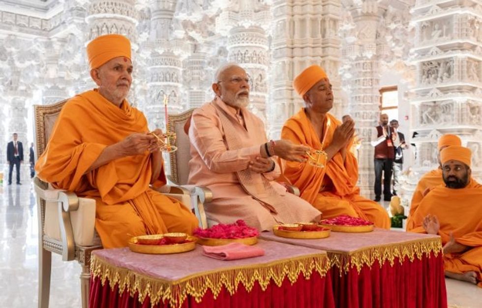 Mahant Swami Maharaj inaugurates BAPS temple in Abu Dhabi in Modi, UAE tolerance minister's presence