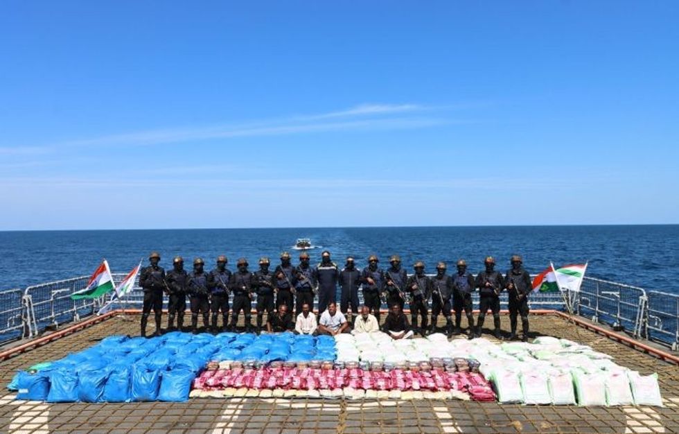 India agencies seize 3,300 kg of drugs off Gujarat coast; 5 foreigners held