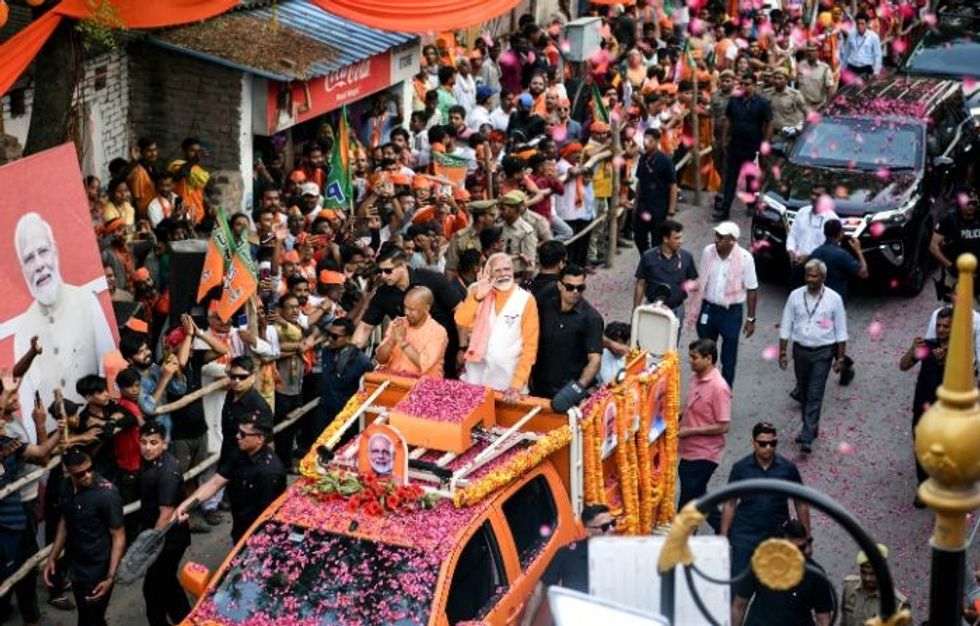 PM Modi holds major roadshow in Varanasi, his parliamentary constituency