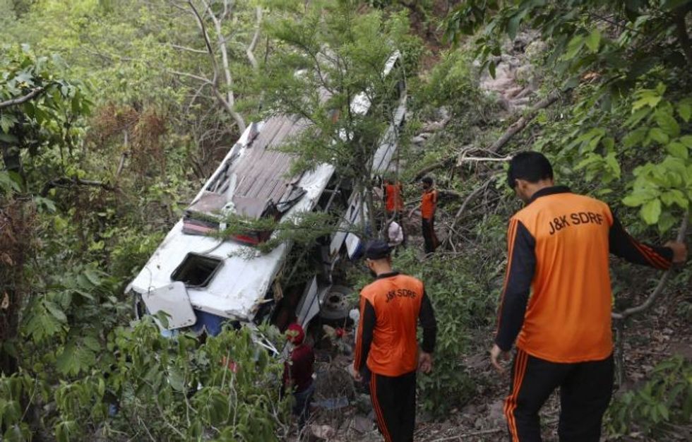 On the day Modi takes oath, terrorists fire at pilgrims' bus in Kashmir; 9 dead