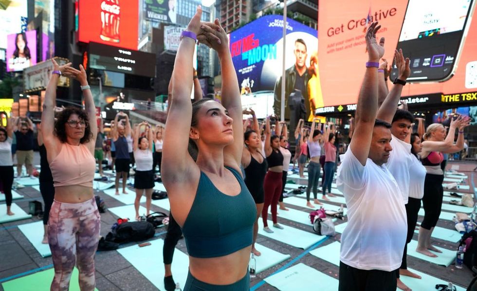 Indian consulate general in New York leads yoga session at Times Square