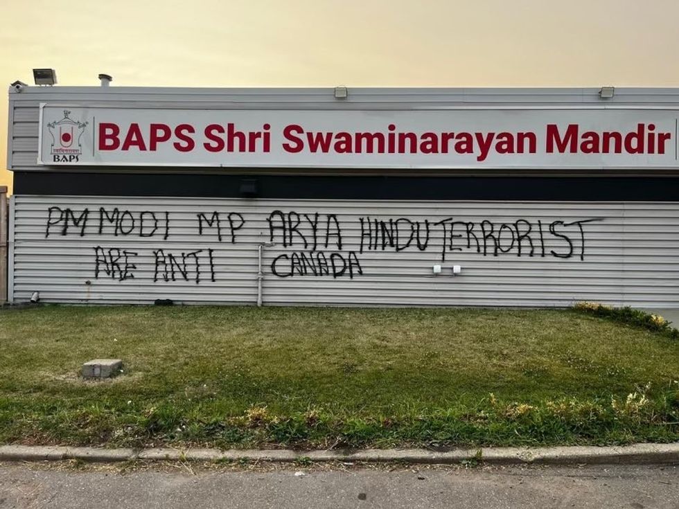 Hindu temple vandalised in Canada