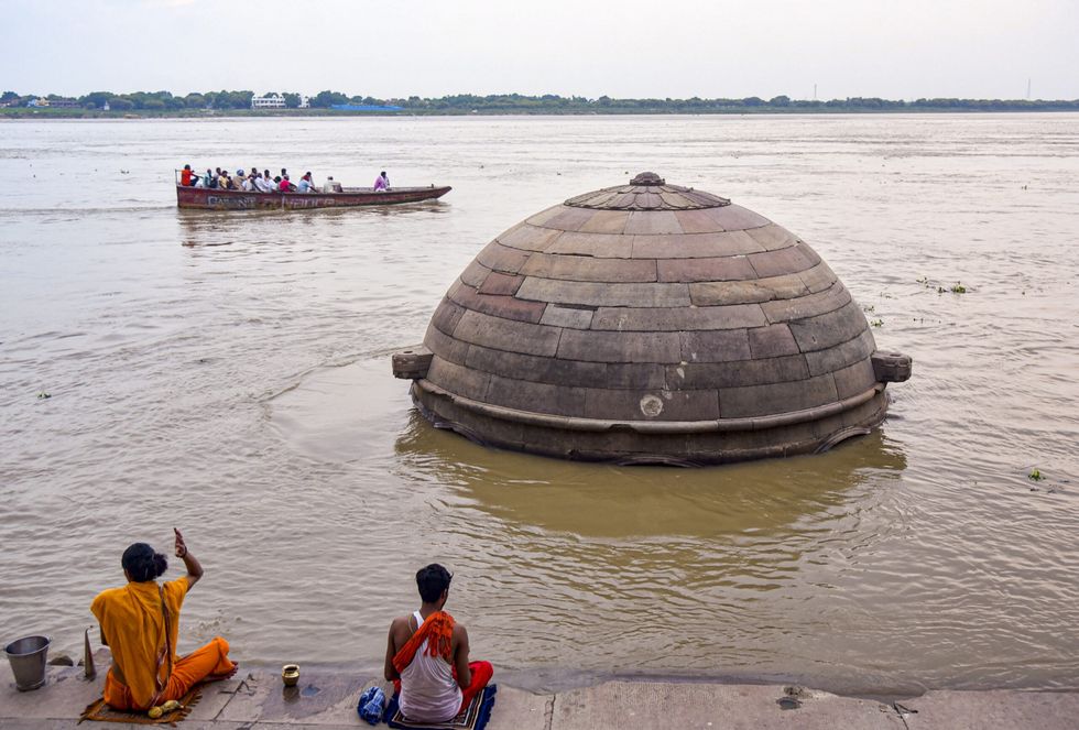 Swollen Ganga river inundates Varanasi ghats