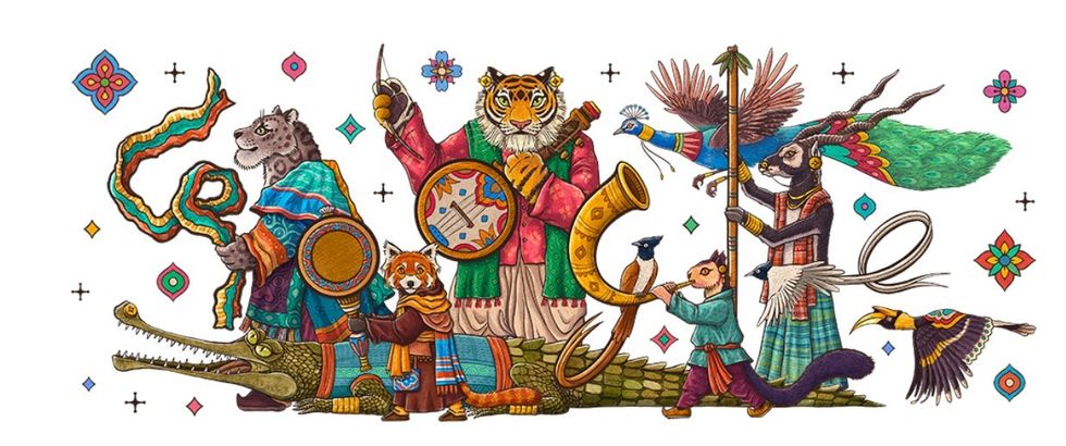 Google celebrates India's Republic Day with 'wildlife meets culture' doodle