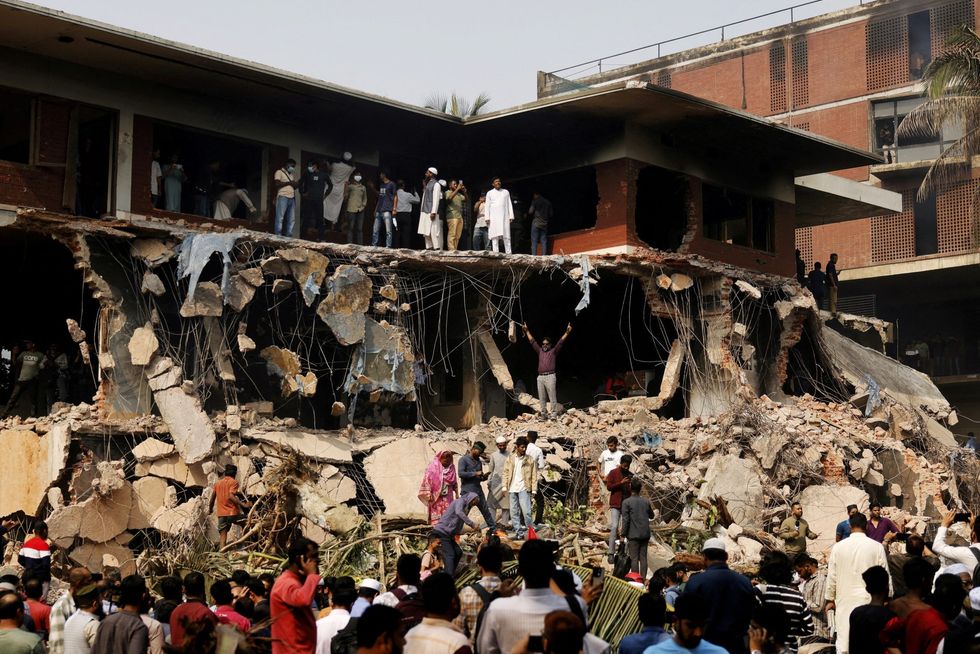 Sheikh Mujibur Rahman house torched, demolished in Dhaka