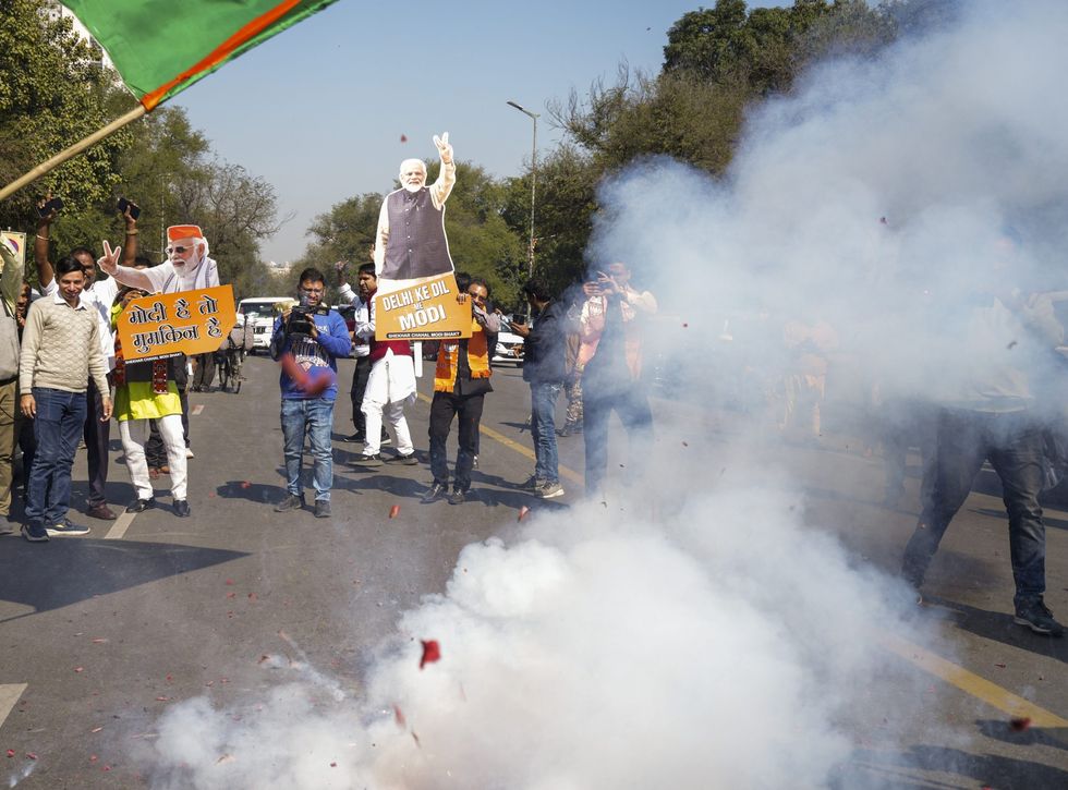 BJP ahead in 45 seats, poised to form govt in Delhi after 26 years