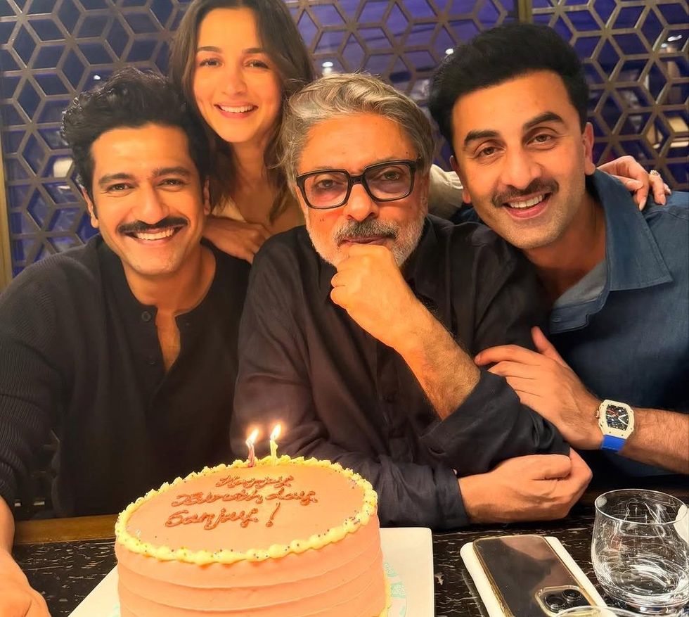 Alia Bhatt celebrates Sanjay Leela Bhansali’s birthday with Vicky Kaushal and Ranbir Kapoor on the sets of 'Love & War'