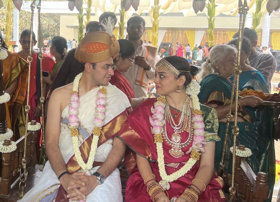 BJP MP Tejasvi Surya ties knot with Carnatic singer Sivasri Skandaprasad