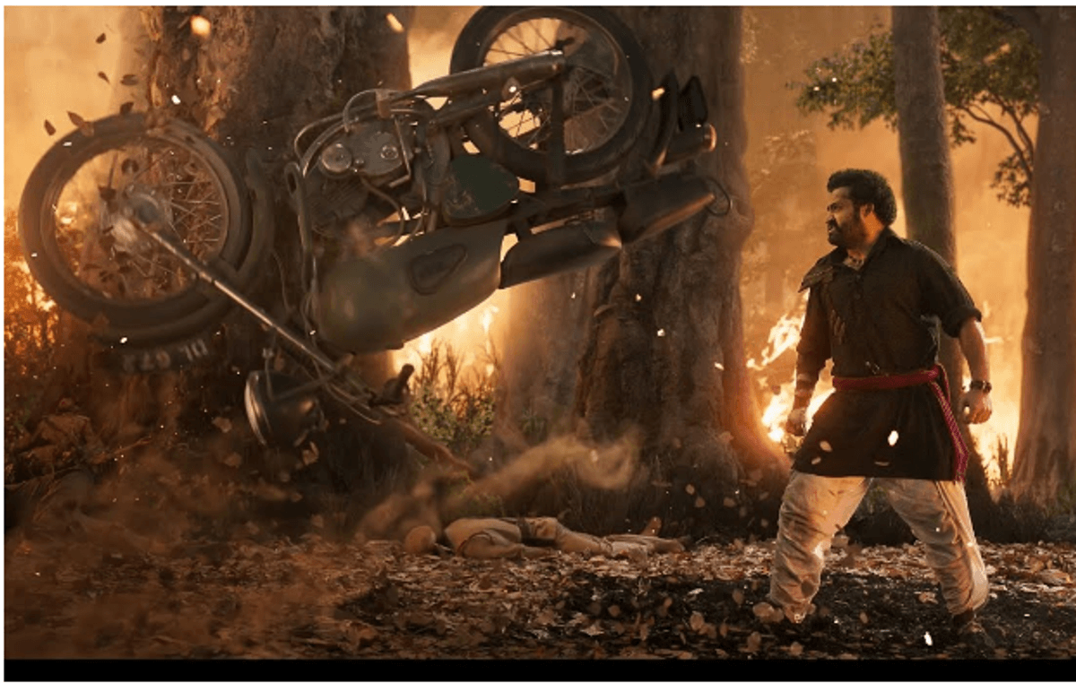 VFX decoder reveals bike in the air scene in RRR created using a cycle; netizens say ‘if the same was done in Bollywood, people would have eaten them raw by trolling’