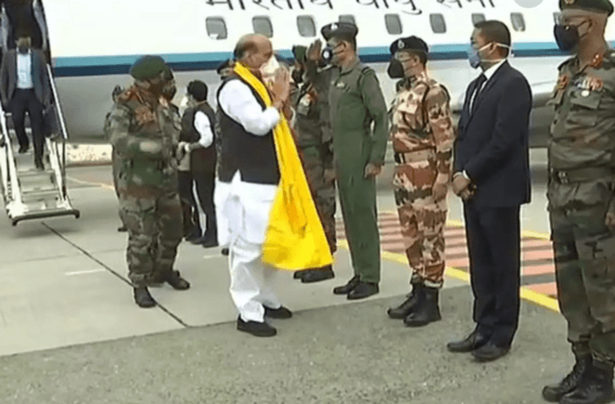 Defence Minister Rajnath Singh arrives in Leh to carry out security review