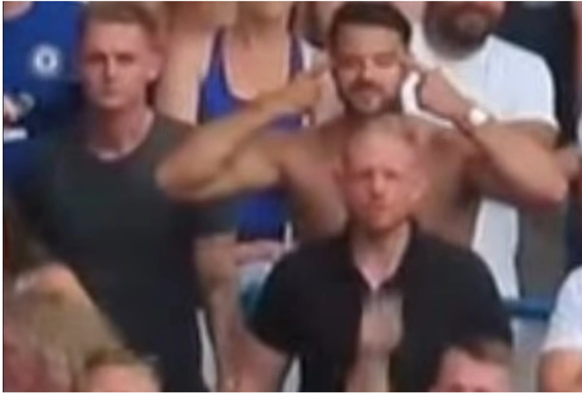 Investigation underway to identify this Chelsea fan who made alleged racist gesture at Tottenham’s star Son Heung-min